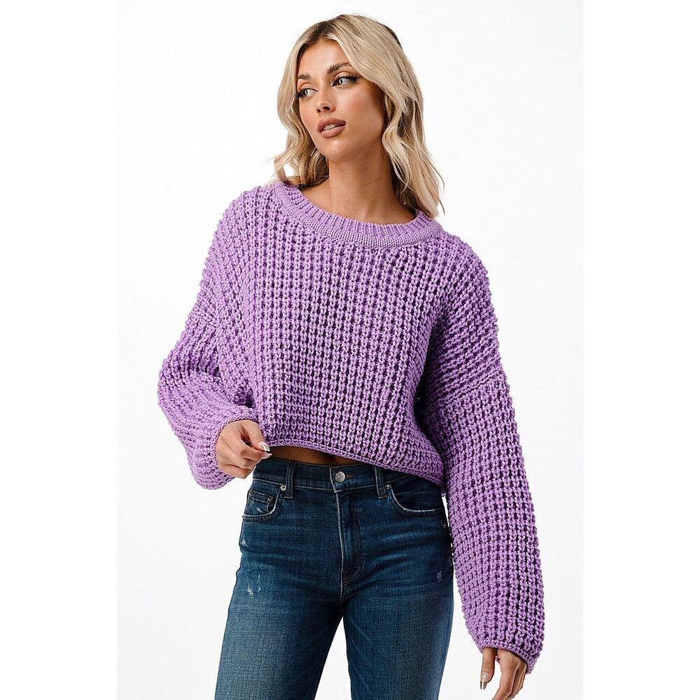 Dance & Marvel Chunky Knit Crop Sweater Size M  NWT$82